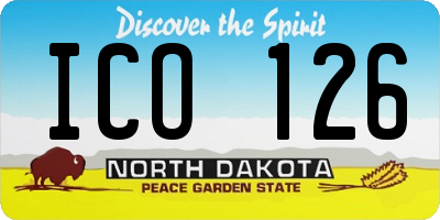ND license plate ICO126