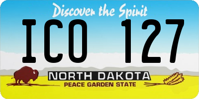 ND license plate ICO127
