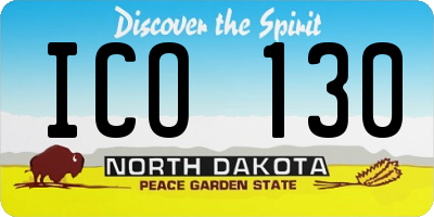 ND license plate ICO130