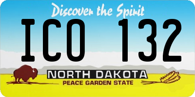 ND license plate ICO132