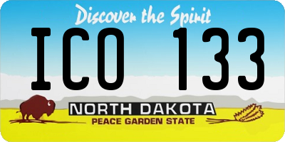 ND license plate ICO133
