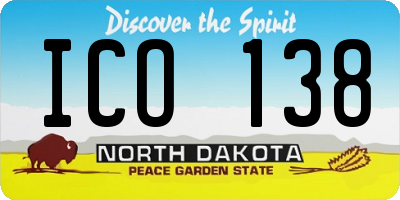 ND license plate ICO138