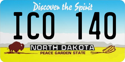ND license plate ICO140