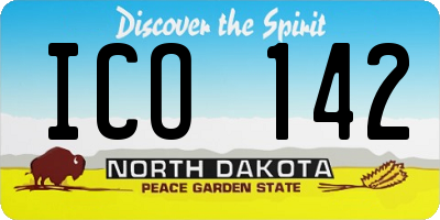 ND license plate ICO142
