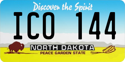 ND license plate ICO144