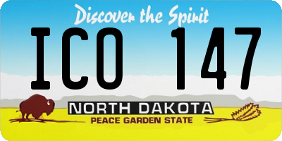 ND license plate ICO147