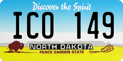 ND license plate ICO149