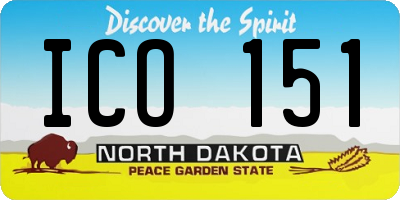 ND license plate ICO151