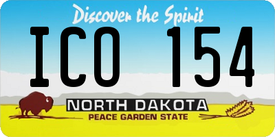ND license plate ICO154