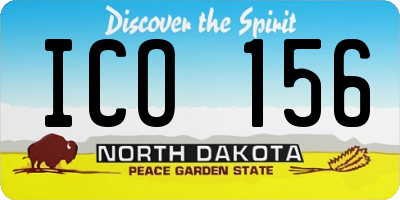 ND license plate ICO156