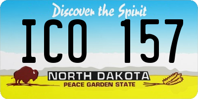 ND license plate ICO157