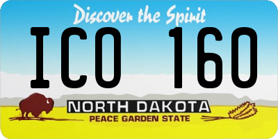 ND license plate ICO160
