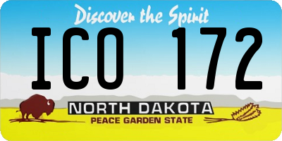 ND license plate ICO172