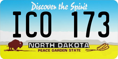 ND license plate ICO173
