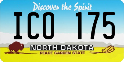ND license plate ICO175