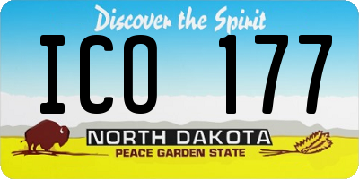 ND license plate ICO177