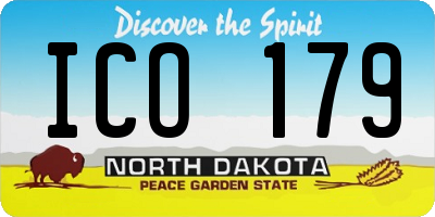 ND license plate ICO179