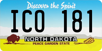 ND license plate ICO181