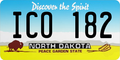ND license plate ICO182
