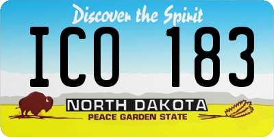 ND license plate ICO183