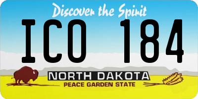 ND license plate ICO184