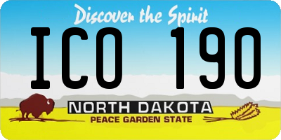 ND license plate ICO190