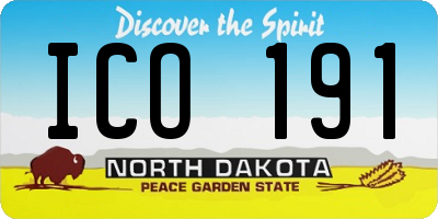 ND license plate ICO191