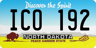 ND license plate ICO192