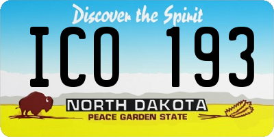 ND license plate ICO193