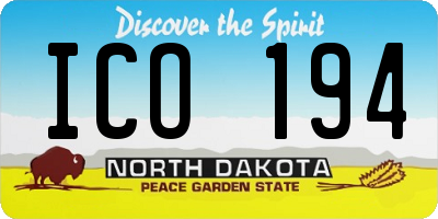 ND license plate ICO194