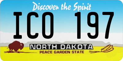 ND license plate ICO197