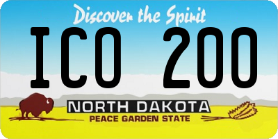 ND license plate ICO200