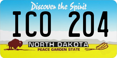 ND license plate ICO204