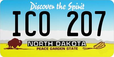 ND license plate ICO207