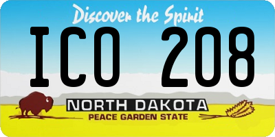 ND license plate ICO208
