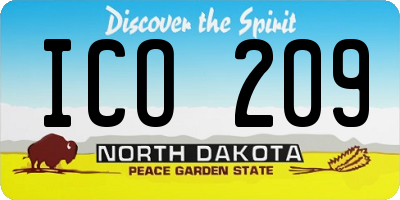 ND license plate ICO209