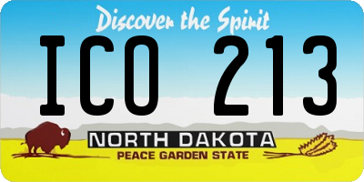 ND license plate ICO213