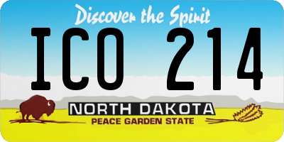 ND license plate ICO214