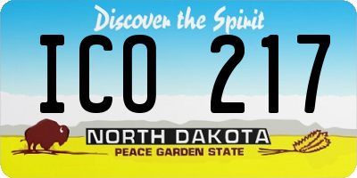 ND license plate ICO217