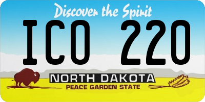 ND license plate ICO220