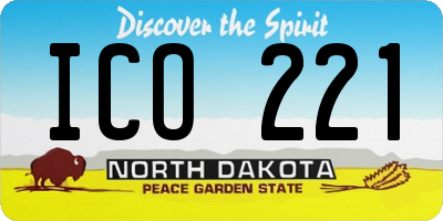 ND license plate ICO221
