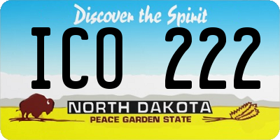 ND license plate ICO222