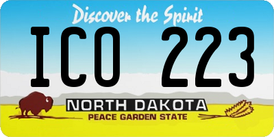 ND license plate ICO223