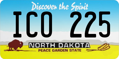 ND license plate ICO225