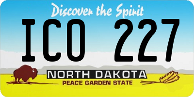 ND license plate ICO227