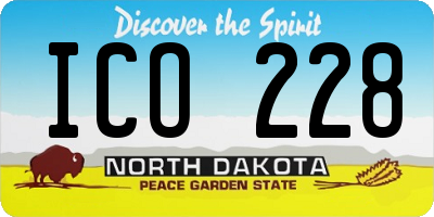ND license plate ICO228
