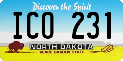 ND license plate ICO231