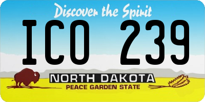ND license plate ICO239