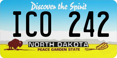 ND license plate ICO242