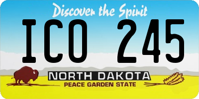 ND license plate ICO245